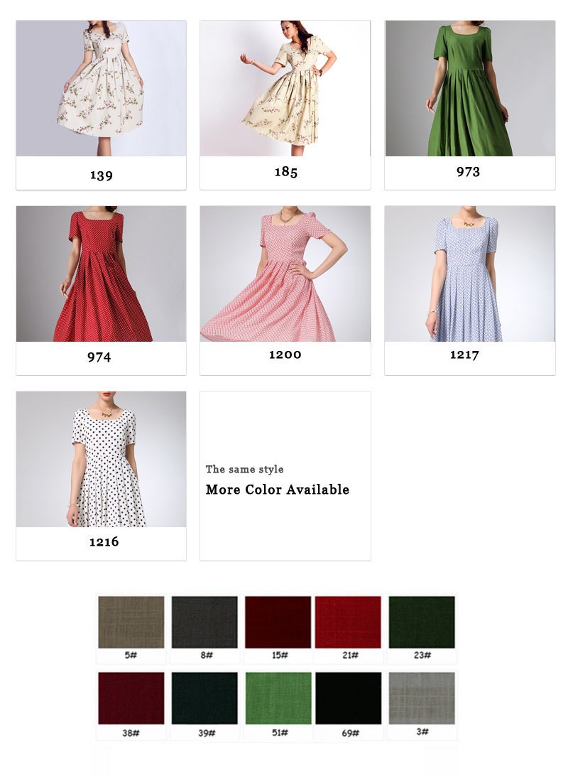 Floral print dress womens dresses linen dress custom made