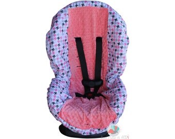 SHIPS TODAY Toddler Car Seat Cover Houndstooth Bella Bloom with Bubblegum