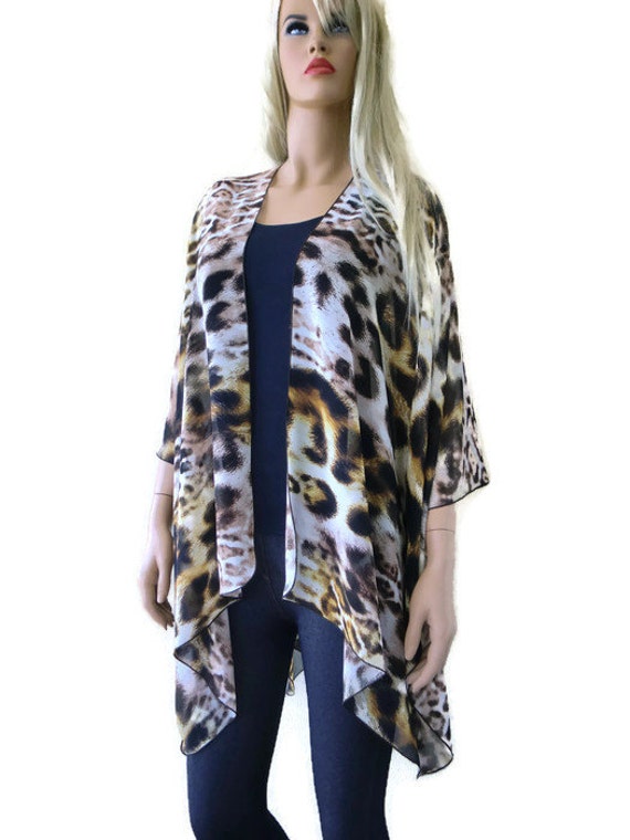 Leopard/cheetah Kimono-Blond brown white Kimono