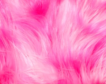 Fake Faux Fur Fabric Mixed shades of Pink Rare 4" long pile strands
