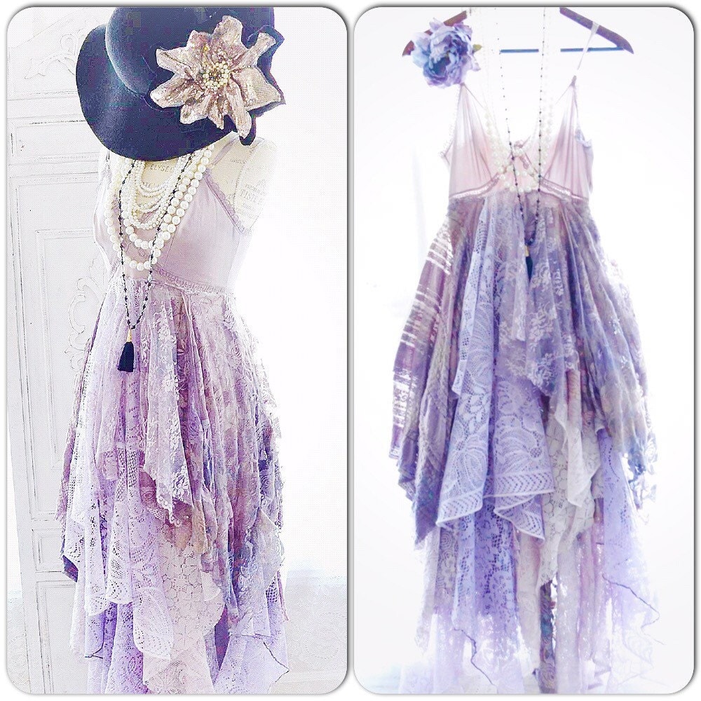 Stevie Nicks Boho Lace Maxi Dress Boho lilac gypsy dress