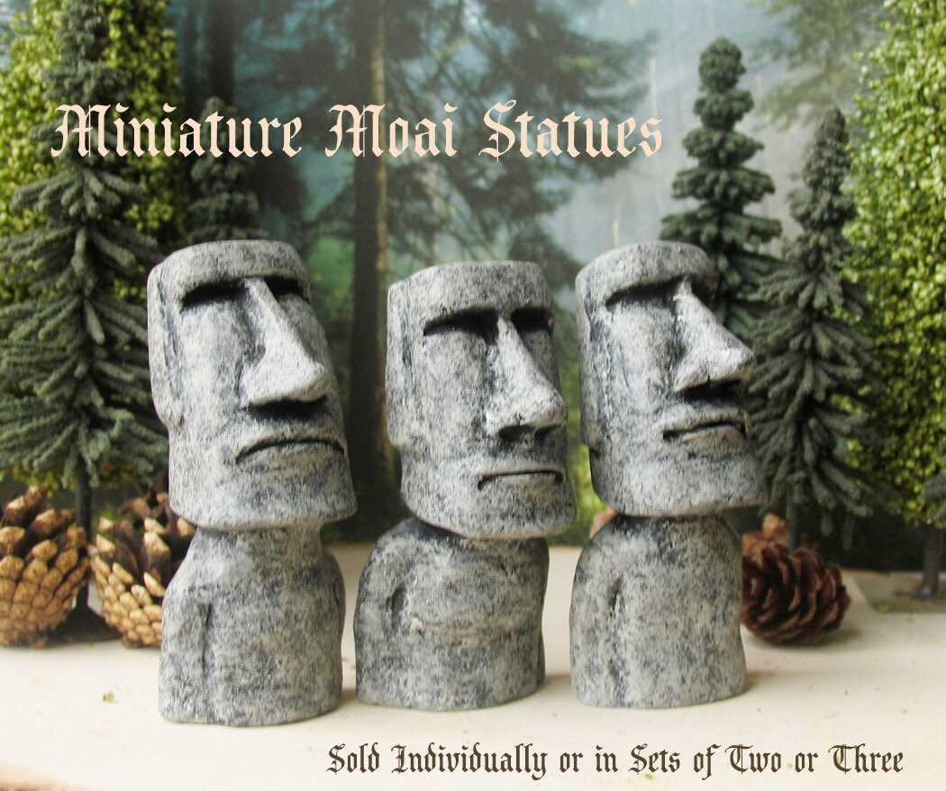 Miniature Moai Statues Easter Island Rapa Nui by bewilderandpine
