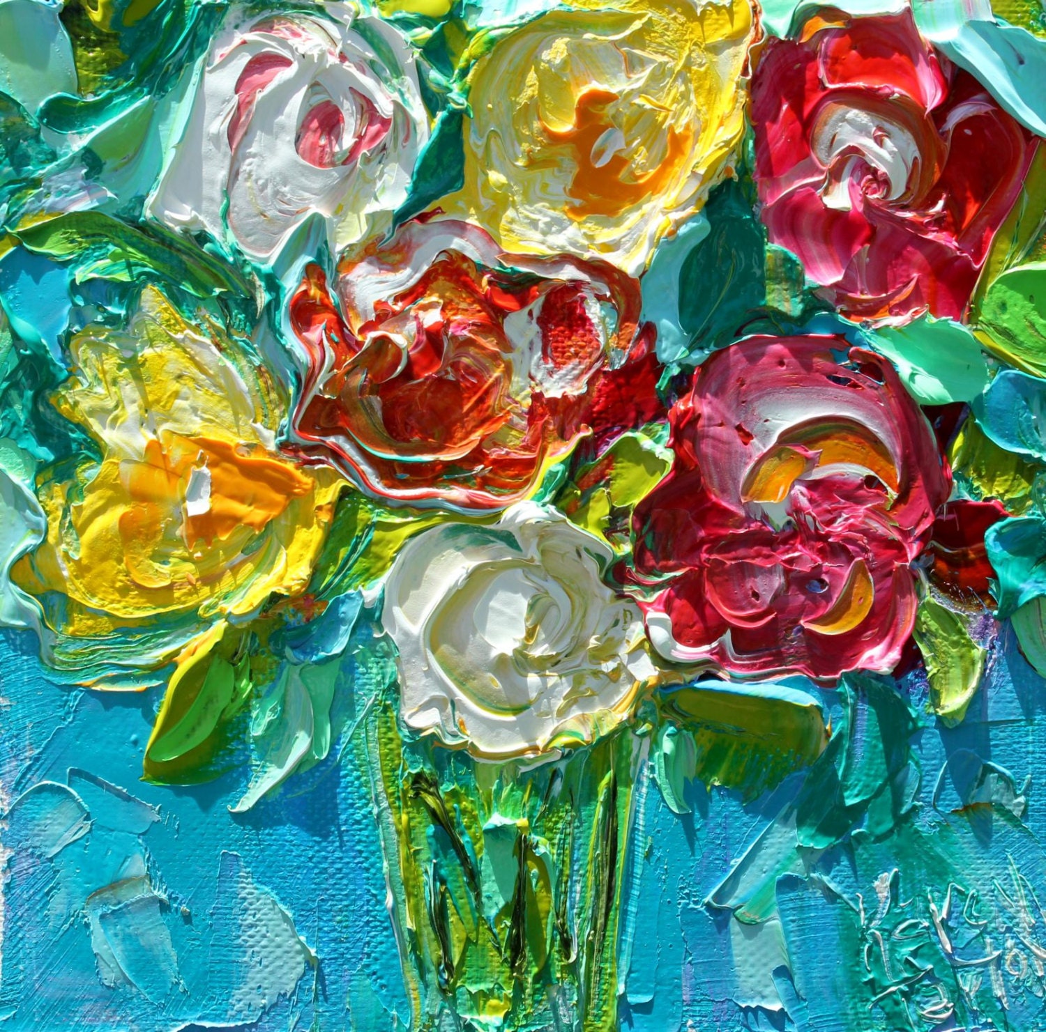 Flower Painting With Palette Knife