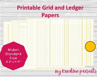Printable Ledger Papers Lined Papers Planner by KreativePaperie