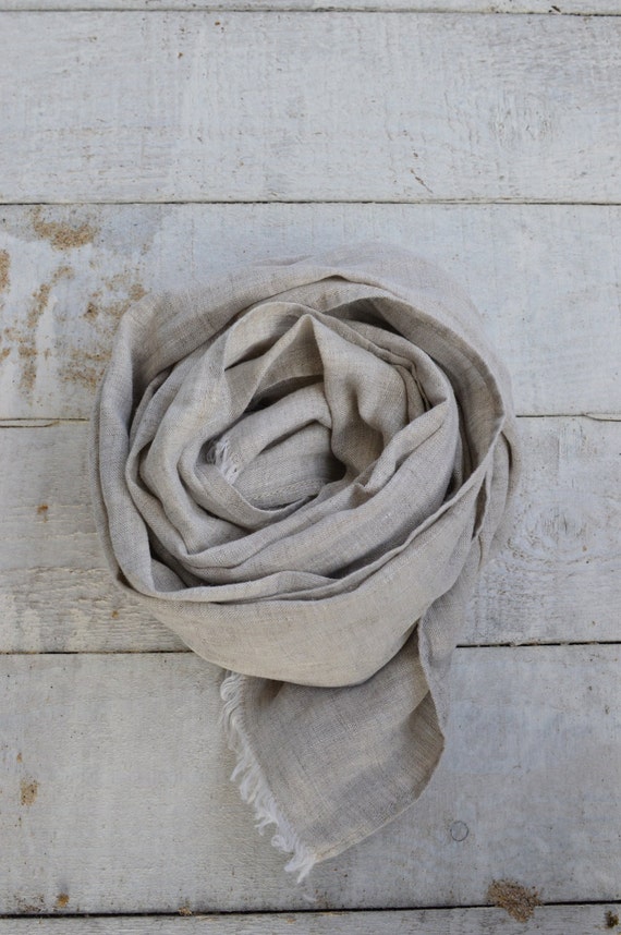Pure linen scarf natural linen color scarf women men spring summer eco friendly
