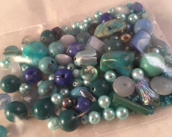 Vintage Lot of Turquoise Beads 1.5 oz