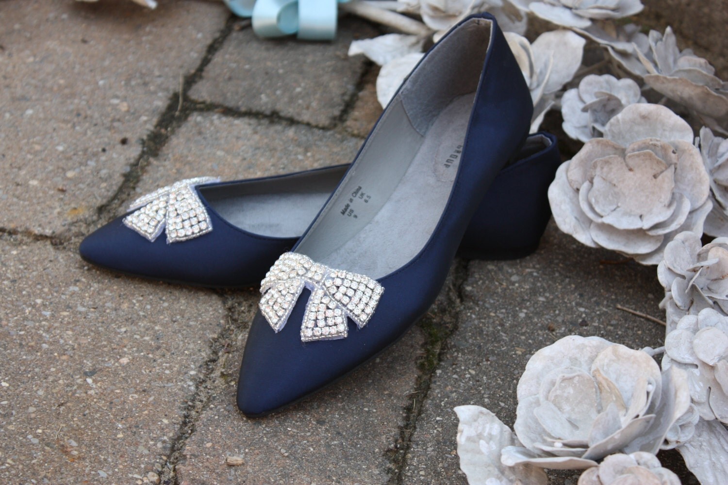 Navy Blue Flats Wedding Flats Bridal Shoe Blue Wedding