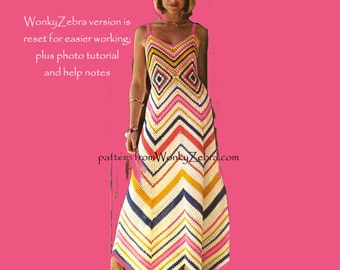 Zig Zag Dress by Mon Tricot Crochet Pattern PDF 657 from WonkyZebra