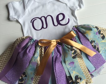 Aladdin Birthday Girl Skirt - Jasmine Birthday Skirt - Girl Birthday Skirt - Custom Order