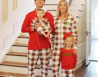 Plaid Christmas Pajamas, Children's Holiday Pajamas, PJs, Baby Gown, Matching Doll Pajamas - PRE ORDER 3