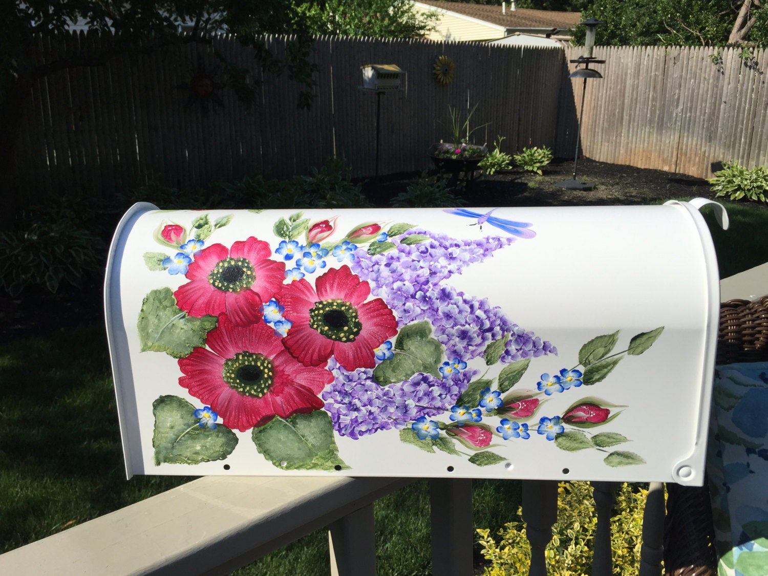 Painted Mailbox Hand Painted Custom Ordered With Flowers   Il Fullxfull.1010536710 Qakk 