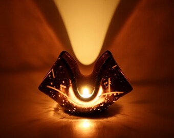 Glass Candle Holder Fused Glass