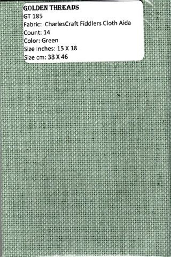 GT185 Charles Craft Fiddlers Aida Cloth 14 Count Green