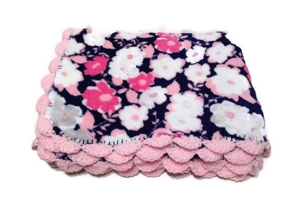 Pink Floral Blanket Fuzzy Fleece Throw Tiny Flower Blanket