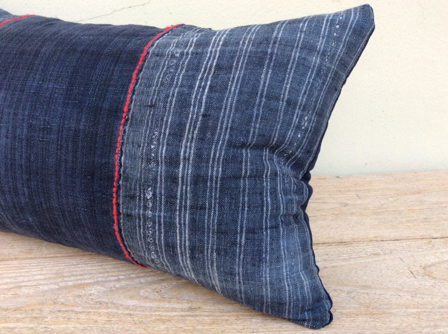 Vintage Homespun Hemp Batik Hand Woven Pillow Case 12 x