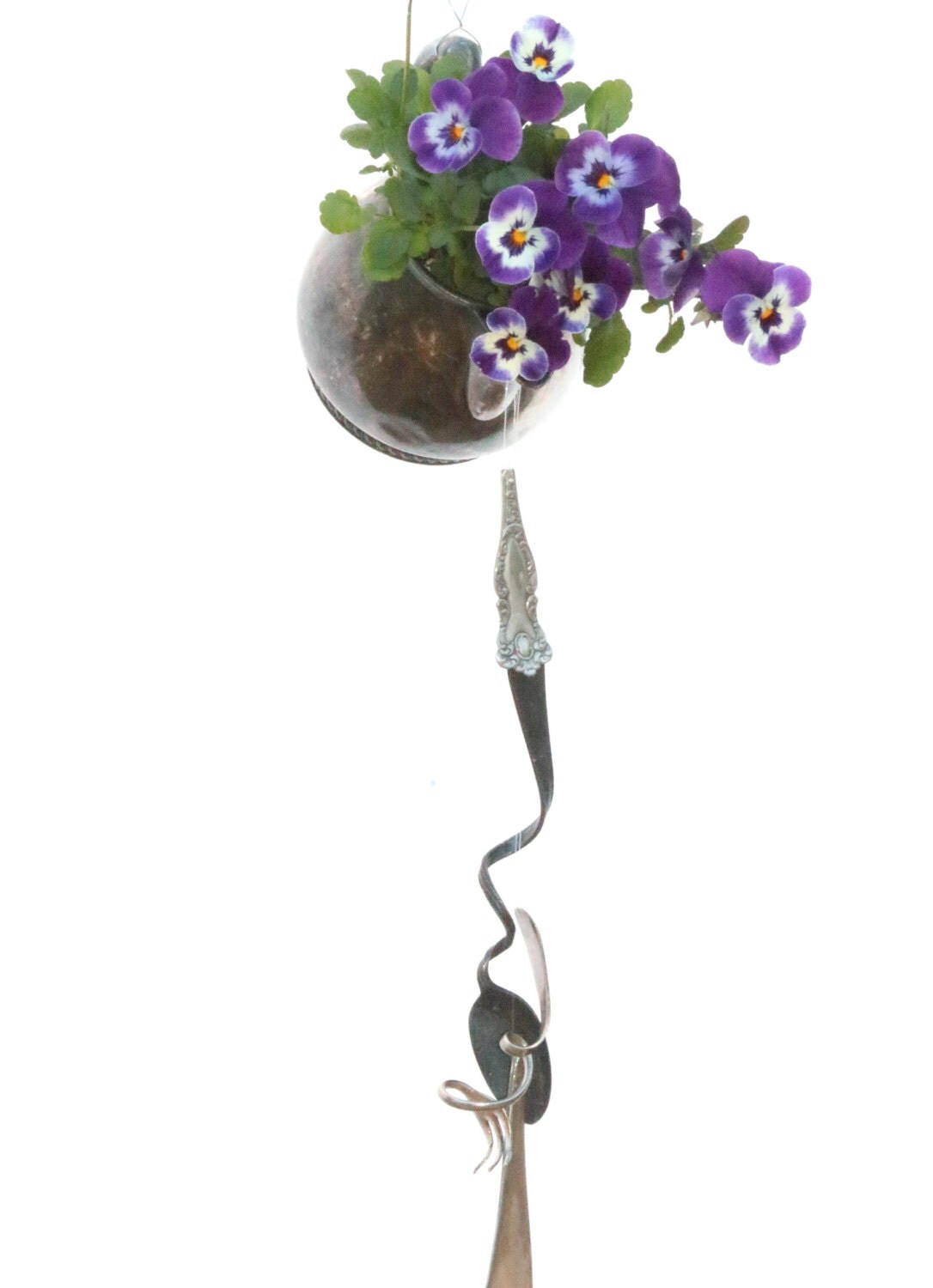 Teapot Planter Hanging Flower Pot Repurposed Recycled