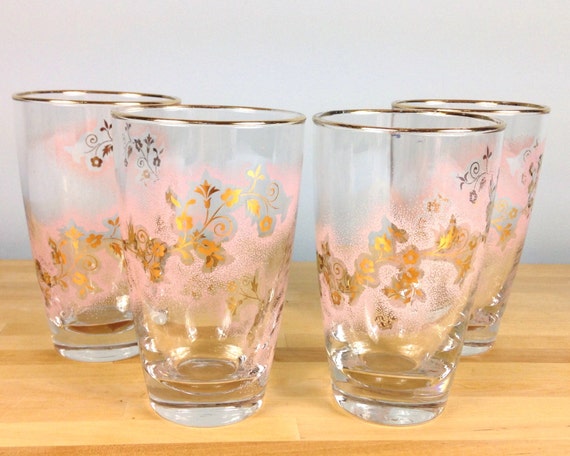 Vintage Pink Drinking Glasses 2