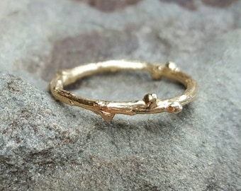 Wedding Band Women Womens Wedding Bands Gold Twig Band 14K Band 14K Twig Wedding Band Gold Band Twig Ring 14K Gold Band Womens Gift for Her