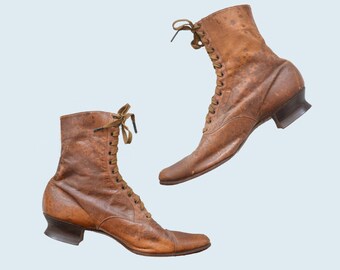 Pandora Victorian Brown Leather Boots