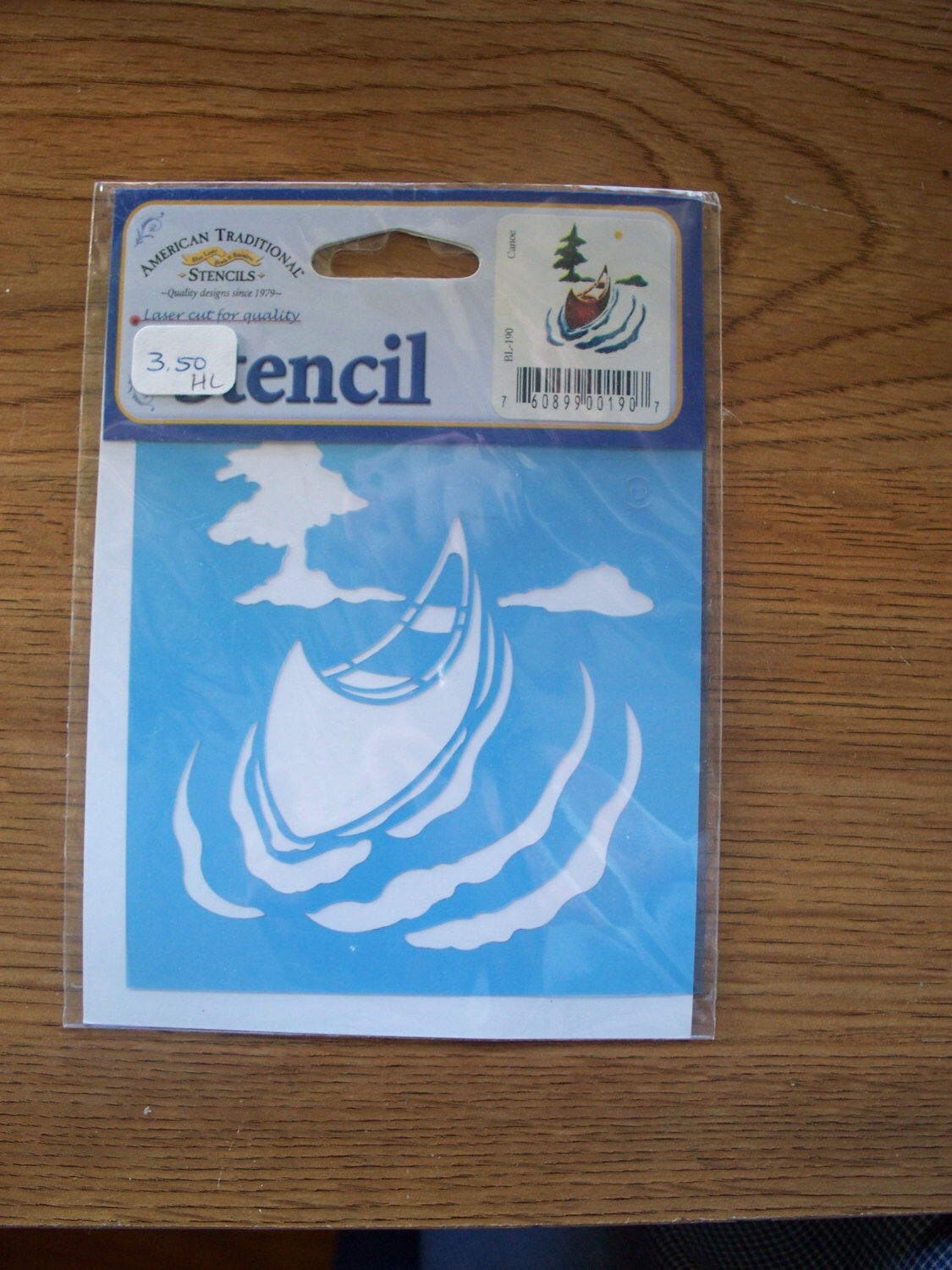 Canoe on water stencil from American Traditional by Akuarose