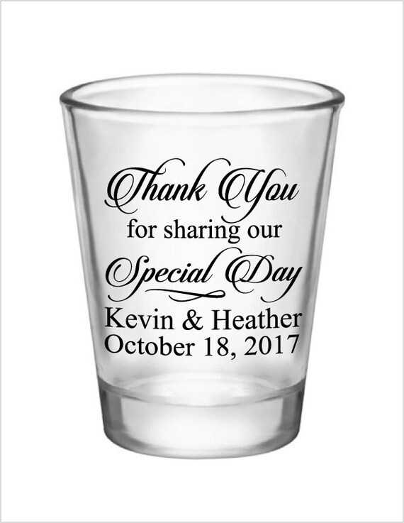 Shot Glass Wedding Favors 1.5oz Glass Shot Glasses Thank You