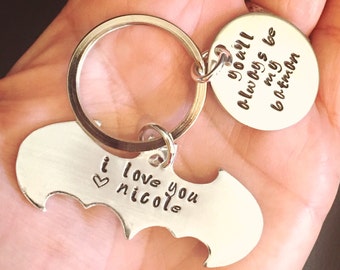 Batman Keychain, Batman Gift, Batman Keychain, Boyfriend Gift, personalized Keychain, natashaaloha