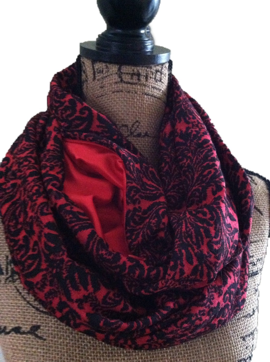 Passport travel scarf with hidden pocket secret pocket scarf