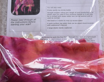 Hand-dyed Nuno Felting Scarf Kit