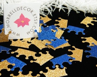 Royal Prince Baby Shower Decoration Crown Confetti Gold & Royal Blue / Little Royal Prince Party / Graduation / Prince Party / Baby Shower