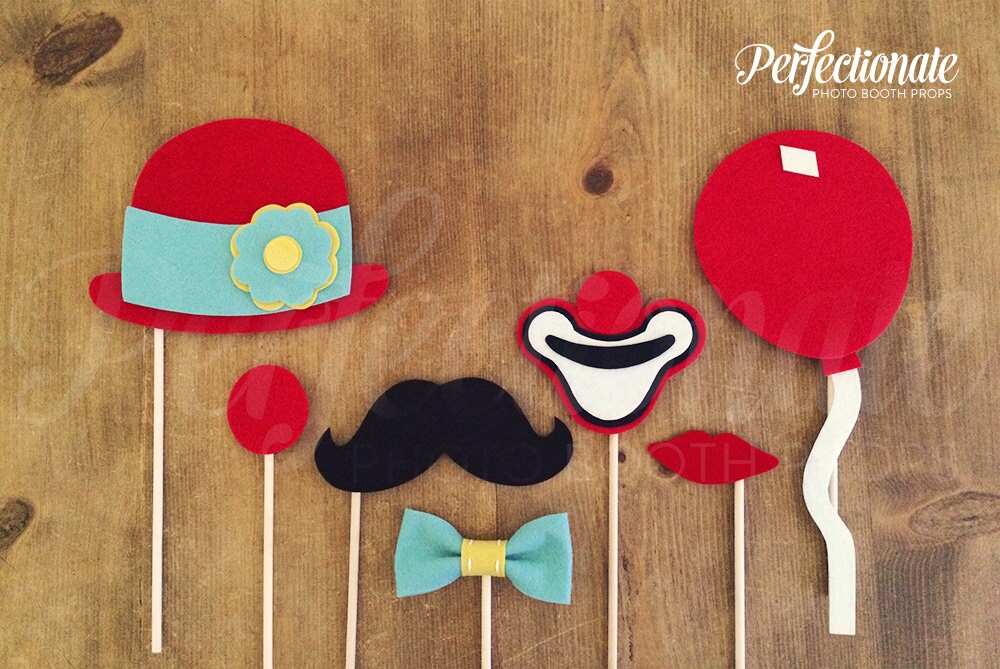 7 Felt Carnival Photo-Booth Props Circus Photo by Perfectionate