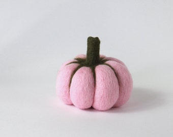Pink Pumpkin Needle Felt Wool Thanksgiving Wool Fall Autumn Decor Halloween