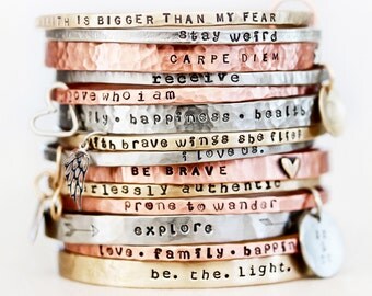 Jewelry / Gift / Graduation Gift / Gift for Her / Inspirational Bracelet / Mantra / Power Phrase Bracelet / Her Birthday / Inspirational