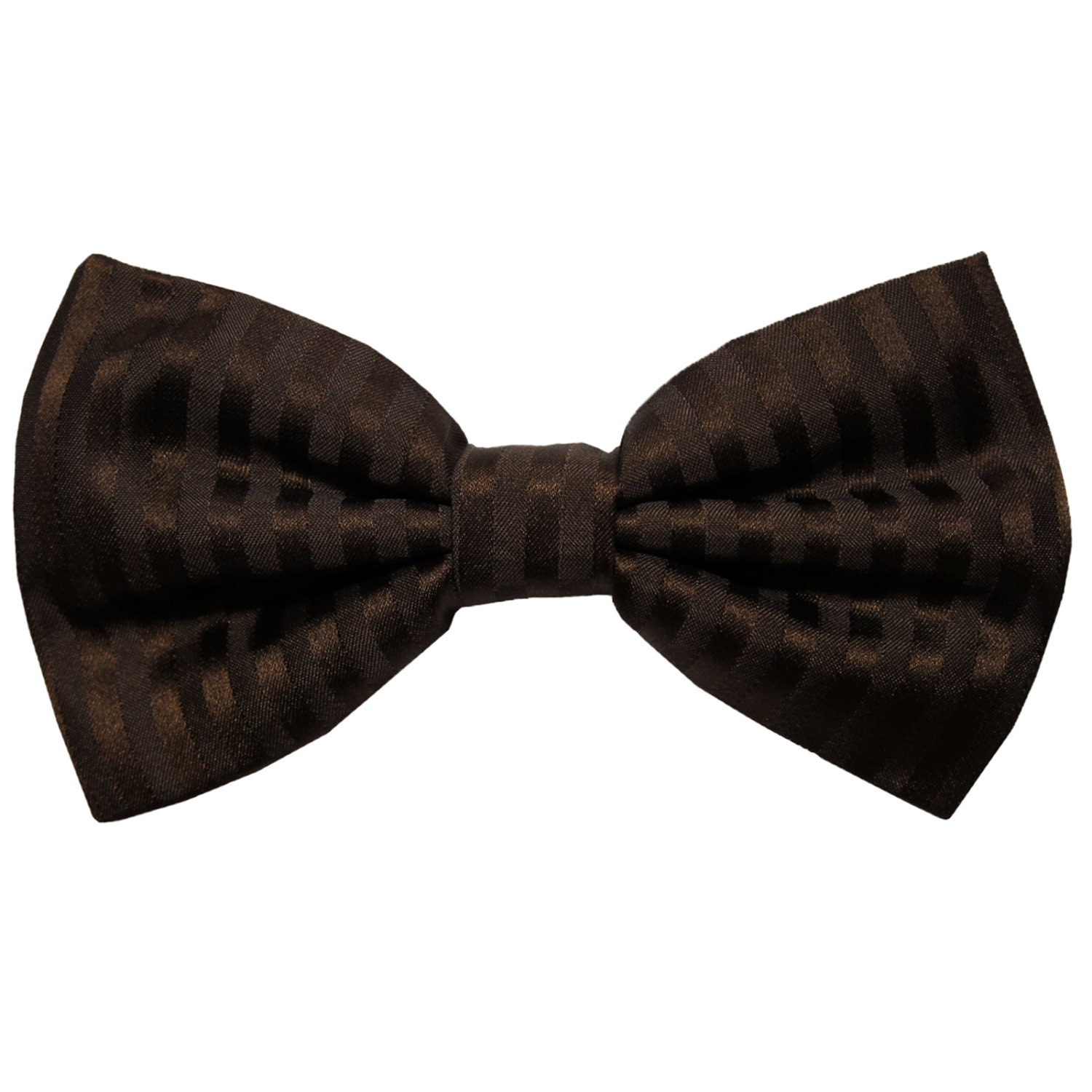 Men's Vertical tone on tone Striped Brown Pre-Tied Bowtie