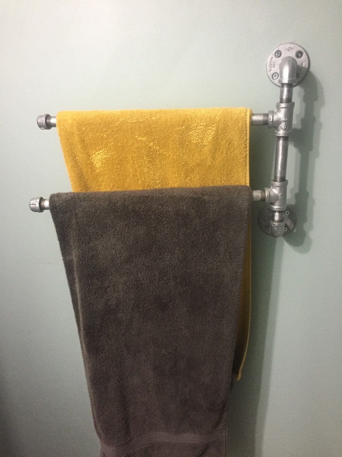 Industrial iron or galvanized pipe multiple towel rack