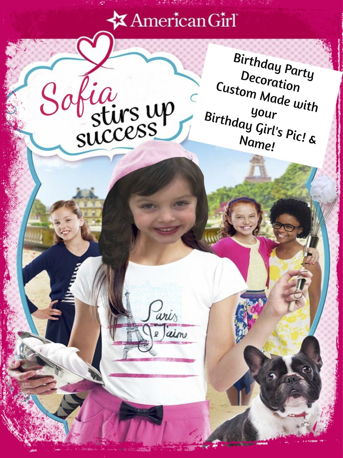 Girls Birthday Party American Girl Doll Poster Custom