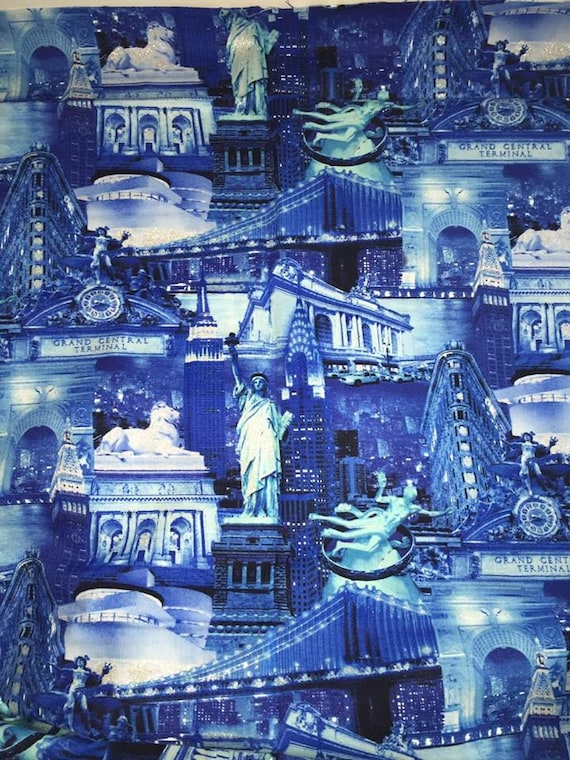 new-york-city-nyc-skyline-in-blues-fabric-by-the-yard