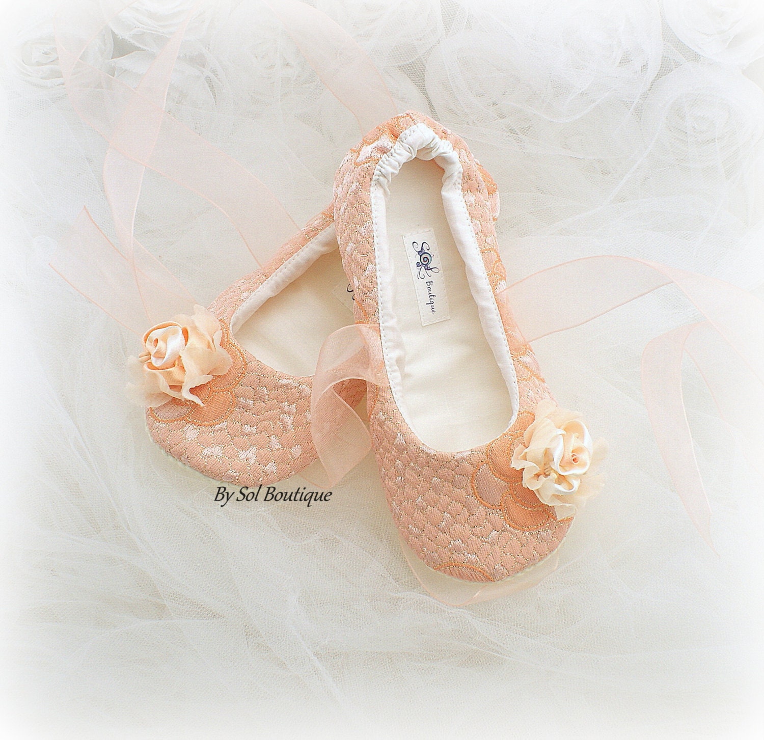 peach ballerina shoes