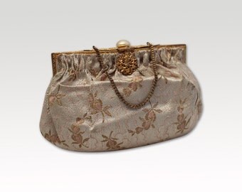 Vintage Creme Purse, Bridal Bag, Evening Bag, Clutch, Formal