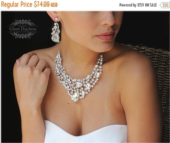 Bridal Jewelry Set Wedding Necklace Wedding Jewelry By Glamduchess 8721