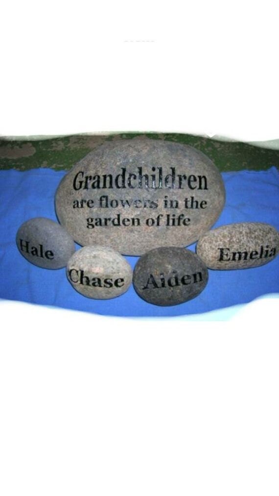Grandchildren grandkids engraved stone mothers by devinelasting