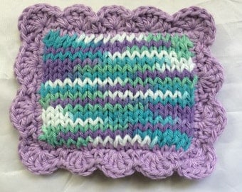 Knitted Scrubby / Pot Scrubber / Dish scrubbie / Dish Cloth / Sponge / Nylon Scrubbie / Scrubber / Water Lilies