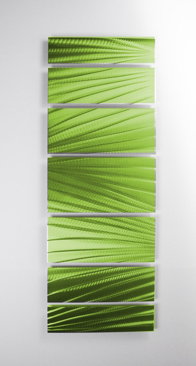 Green Metal Wall Art Panels Contemporary Aluminum by DV8Studio