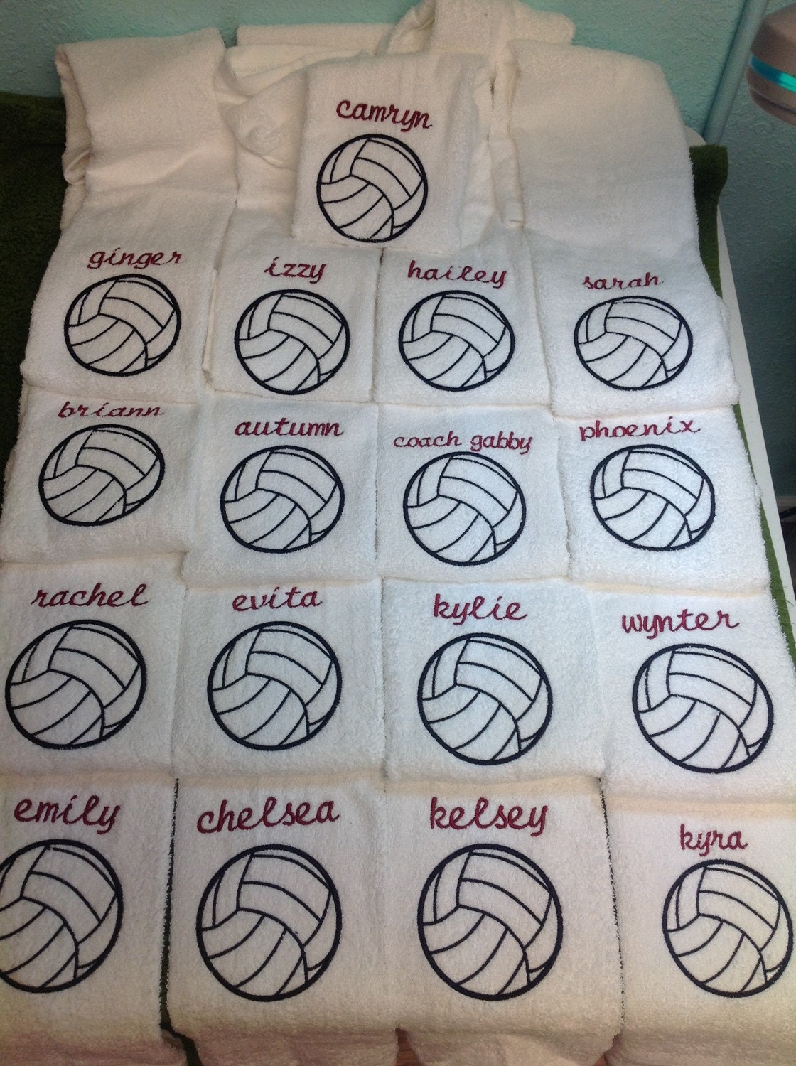 Personalized volleyball towel great seller by LindaKaysCreations