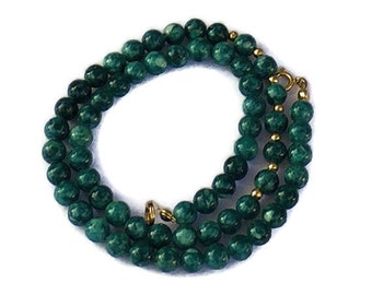 Green Agate Necklace / Green Gemstone Necklace / Green Necklace / Green Stone Necklace / Dark Green Agate