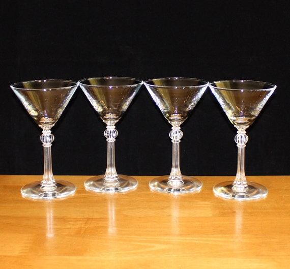 Beautiful Set of 4 Vintage Martini / Cocktail Glasses Plain