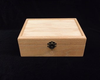 Unfinished Wood Box with Hinges & Latch-8 1/4x5 3/4x3-unfinished wood box-ready to finish-engravable wood box-personalized laser engraving