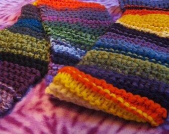 Colorful Scarf Fluffy Long Purple Yellow Orange Green Blue