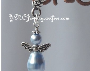 Something Blue Charm, Something Blue Bouquet Charm, Swarovski Crystal Blue Angel European Charm, Something Blue Wedding Bouquet Charm