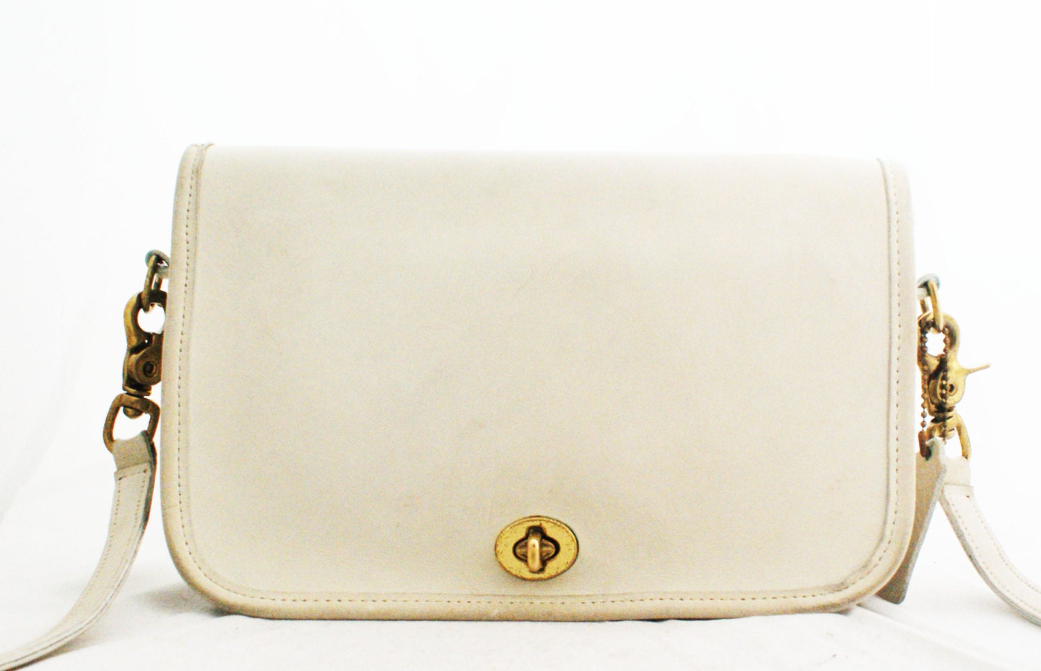 white small coach purse