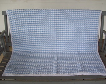 Baby,Babies,Boy,Boys,Infant,Infants,Photo,Blanket,Shower,Gift,Blue,White,Crocheted